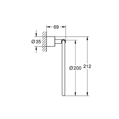 Grohe Atrio törölközőtartó gyűrű Brushed Hard Graphite
