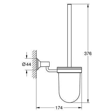 Grohe Essentials Authentic WC-kefe garnitúra matt nikkel