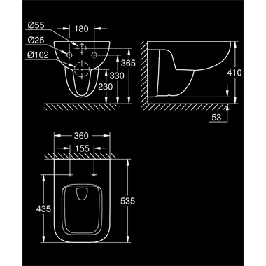 Grohe Bauedge Ceramic fali WC rimless fehér