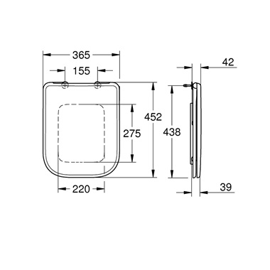 Grohe Bauedge Ceramic WC ülőke, lecsapódásgátlós, fehér