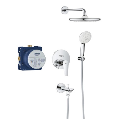 Grohe Bauedge rejtett zuhanyrendszer, Tempesta 250 fejzuhany és kádkifolyóval, króm