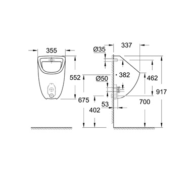 Grohe Bau Ceramic vizelde, fehér