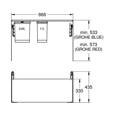 Grohe Blue hulladék szortírozó rendszer