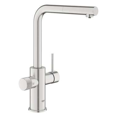 Grohe Blue Pure Minta mosogatócsaptelep Supersteel, kihúzható fejes