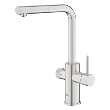 Grohe Blue Pure Minta mosogatócsaptelep Supersteel, kihúzható fejes