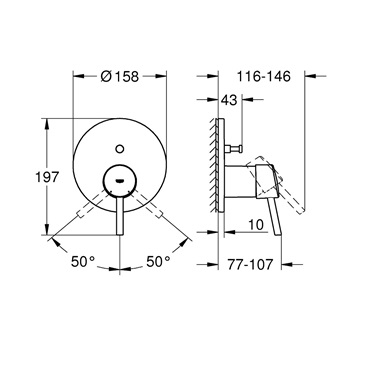 Grohe Concetto egykaros keverő, 2-utas váltóval, króm