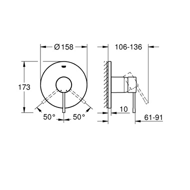 Grohe Essence egykaros zuhanycsaptelep Brushed Warm Sunset