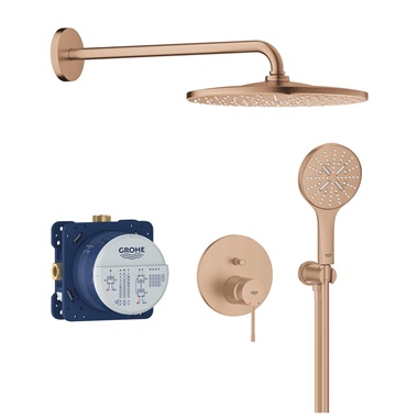 Grohe Essence falsík alatti zuhanyrendszer Mono 310 fejzuhannyal, Brushed Warm Sunset