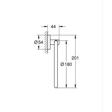 Grohe Essentials törölközőtartó gyűrű matt fekete