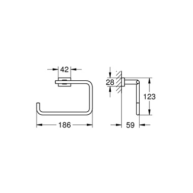 Grohe Essentials Cube törölközőtartó gyűrű Brushed Hard Graphite