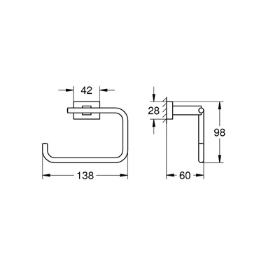 Grohe Essentials Cube WC papírtartó Hard Graphite