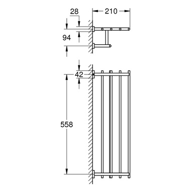 Grohe Essentials Cube Fali törölközőtartó króm