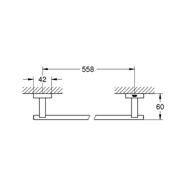 Grohe Essentials Cube törölközőtartó 60 cm, króm