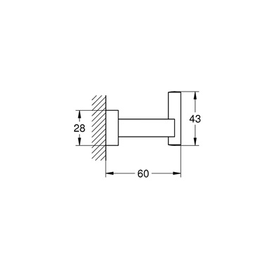 Grohe Essentials törölközőakasztó Brushed Hard Graphite