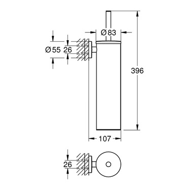 Grohe Essentials WC-kefe szett króm, fém