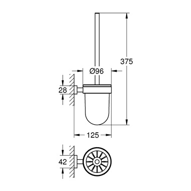 Grohe Essentials WC-kefe garnitúra Brushed Hard Graphite