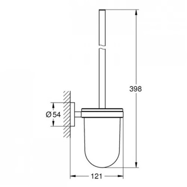 Grohe Essentials fali WC kefe garnitúra matt fekete Grohe Essentials fali WC kefe garnitúra matt fekete