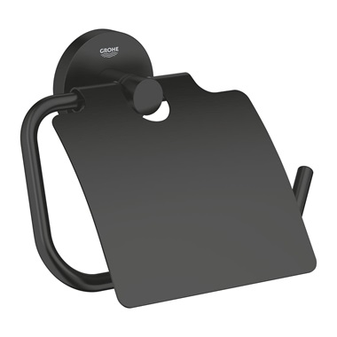 Grohe Essentials fedeles WC papírtartó, matt fekete Grohe Essentials fedeles WC papírtartó, matt fekete