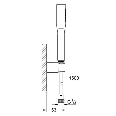 Grohe Euphoria Cosmopolitan Stick falitartós zuhanyszett 1 féle vízsugaras kézizuhannyal, króm