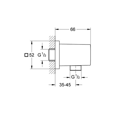 Grohe Euphoria Cube fali csatlakozó könyök, 1/2"