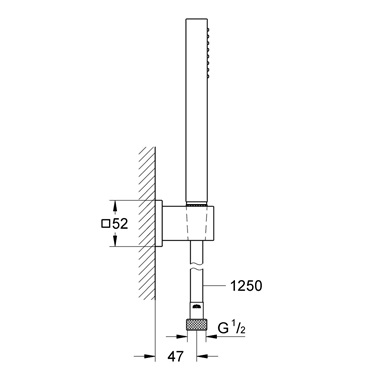 Grohe Euphoria Cube Stick zuhanygarnitúra, 1 funkciós,kézizuhannyal króm