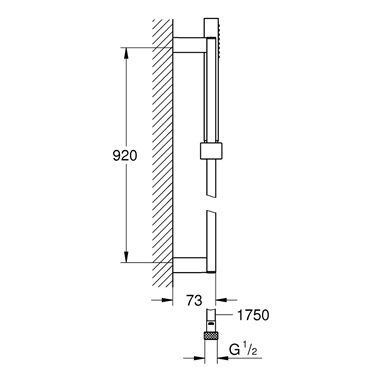 Grohe Euphoria Cube Stick rudas zuhanyszett 1 féle vízsugaras kézizuhannyal, króm