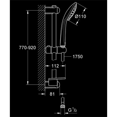 Grohe Euphoria 110 Duo rudas zuhanygarnitúra 2 funkciós kézizuhannyal, króm