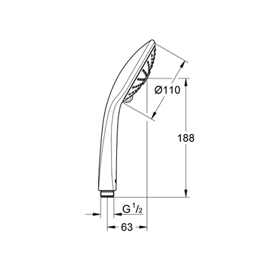 Grohe Euphoria Massage 110 kézizuhany 3 féle vízsugárral, króm