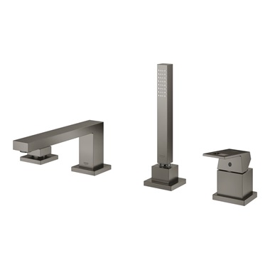 Grohe Eurocube egykaros kádtöltő csaptelep 4 lyukas, Brushed Hard Graphite