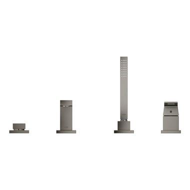 Grohe Eurocube egykaros kádtöltő csaptelep 4 lyukas, Brushed Hard Graphite