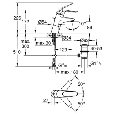 Grohe Euroeco Special egykaros mosdócsaptelep 1/2” króm