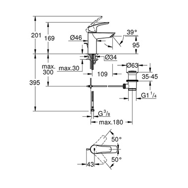 Grohe Eurosmart 2021 mosdócsaptelep króm