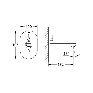 Grohe Eurosmart Cosmopolitan E Infravörös elektronikus mosdócsaptelep króm