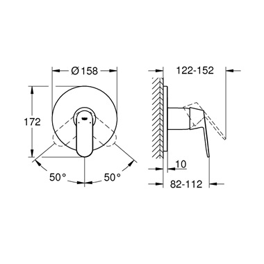 Grohe Eurosmart Cosmopolitan egykaros zuhanycsaptelep króm