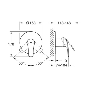 Grohe Eurosmart egykaros zuhanycsaptelep, króm