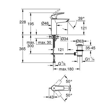 Grohe Eurosmart mosdócsaptelep középmagas króm Grohe Eurosmart mosdócsaptelep középmagas króm
