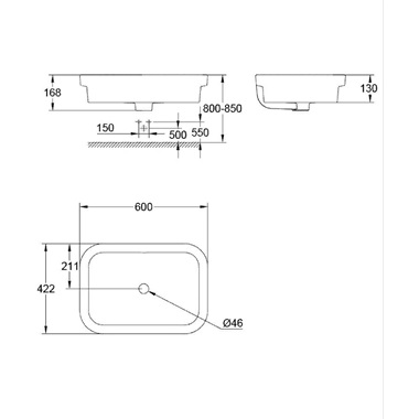 Grohe Eurosmart mosdótál 60 cm, fehér