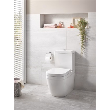 Grohe Euro Ceramic monoblokkos WC szett, perem nélküli, soft close, mélyöblítésű, hátsó kifolyású