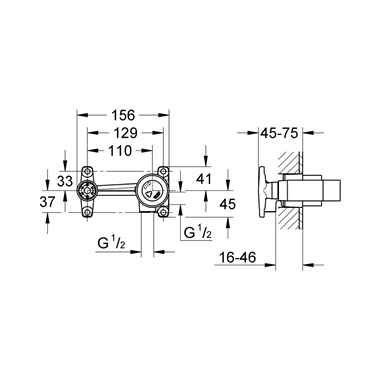Grohe falba építhető test 2 lyukas mosdóhoz