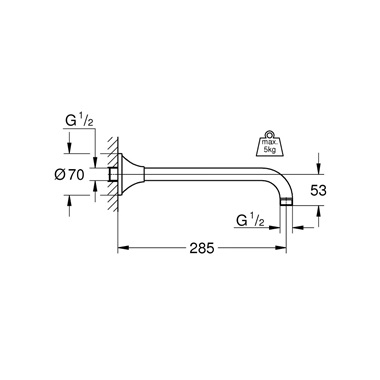 Grohe Rainshower Grandera zuhanykar 28,5 cm, króm