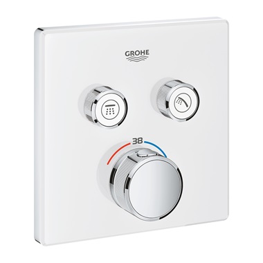 Grohe Grohtherm SmartControl termosztát falsík mögötti telepítéshez, 2 fogyasztóra fehér ,króm