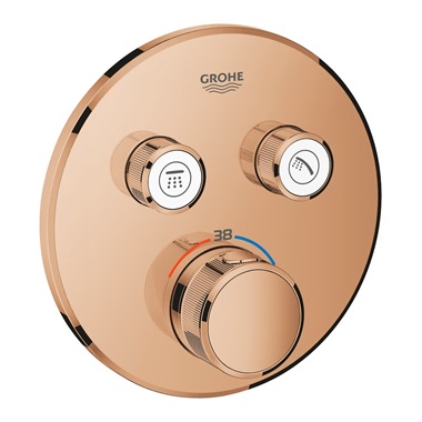 Grohe Grohterm SmartControl falsík mögötti termosztát 2 fogyasztós, Warm Sunset