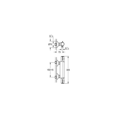 Grohe Grohtherm 800 termosztátos zuhanycsaptelep króm Grohe Grohtherm 800 termosztátos zuhanycsaptelep króm
