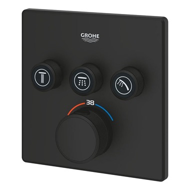 Grohe Grohtherm SmartControl termosztát falsík mögötti telepítéshez, 3 fogyasztóra, Phantom Black