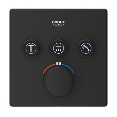 Grohe Grohtherm SmartControl termosztát falsík mögötti telepítéshez, 3 fogyasztóra, Phantom Black