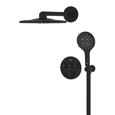 Grohe Grohtherm SmartControl rejtett zuhanyrendszer Rainshower SmartActive 310 fejzuhannyal, Phantom Black