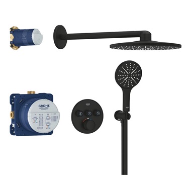 Grohe Grohtherm SmartControl rejtett zuhanyrendszer Rainshower SmartActive 310 fejzuhannyal, Phantom Black