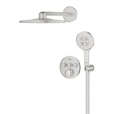 Grohe Grohtherm SmartControl termosztátos zuhanyrendszer Rainshower SmartActive 310 fejzuhannyal, Supersteel