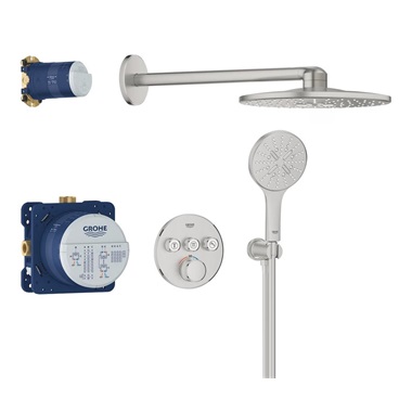 Grohe Grohtherm SmartControl termosztátos zuhanyrendszer Rainshower SmartActive 310 fejzuhannyal, Supersteel
