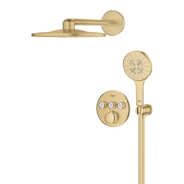 Grohe Grohtherm SmartControl  termosztátos zuhanyrendszer Rainshower SmartActive 310 fejzuhannyal, Brushed Cool Sunrise